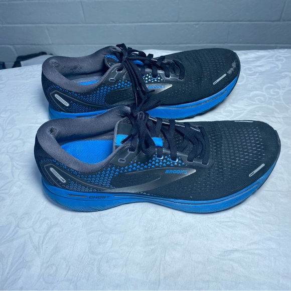 Brooks Ghost 14 Men’s 10.5 Medium D Regular Width Blue Black Preowned Shoes - Picture 11 of 12